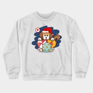 Christmas dog santa hat - ornaments Xmas balls Crewneck Sweatshirt